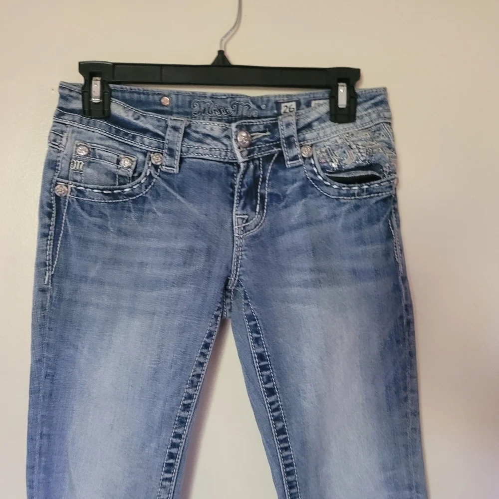 Miss Me JE8131C Embellished Signature Cropped Skinny Jeans Size 26